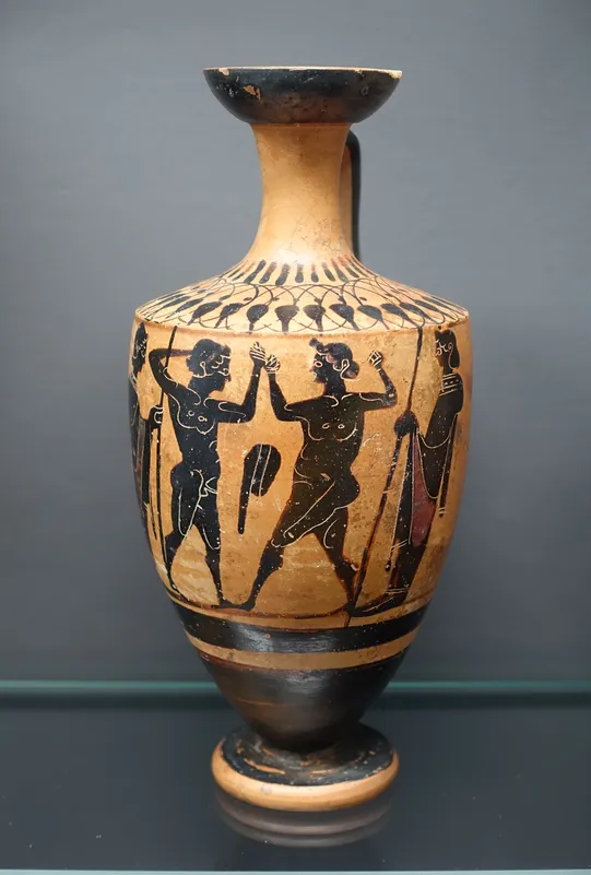 Lekythos con pugili, attica, c. 520 BC, Martin von Wagner Museum
